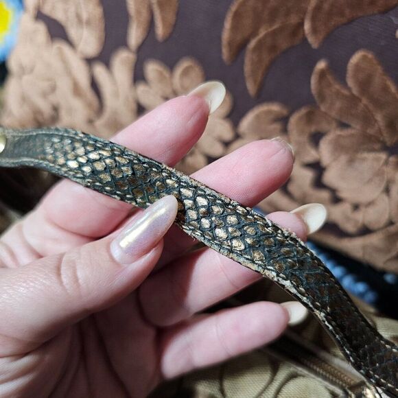 2007 Vintage y2k Coach Demi Shoulder Bag with metallic snakeskin Purse - Picture 2 of 11